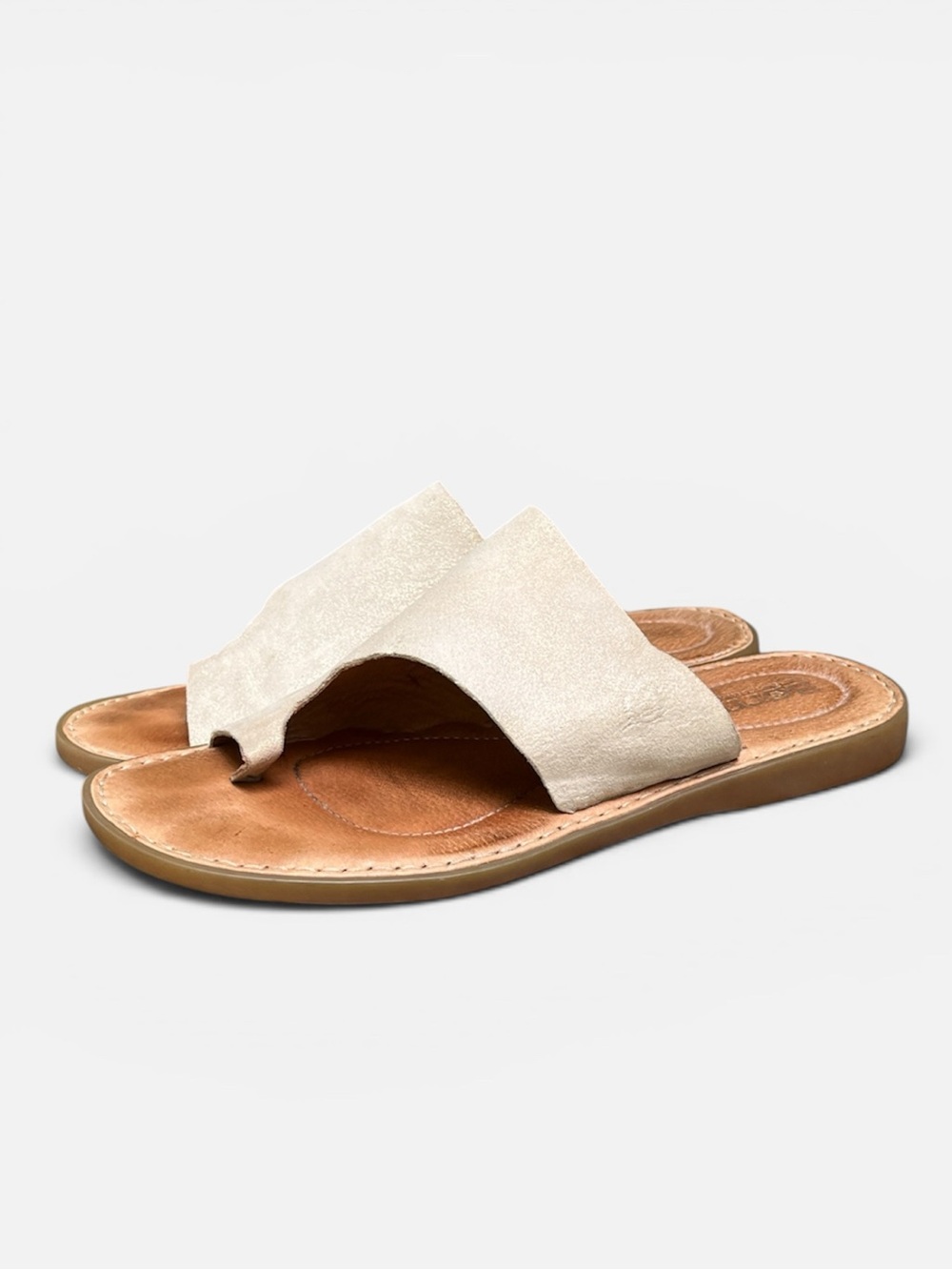 Born “Inti” Leather Slide Sandal in Metallic Champagne Size 8 - Picture 2 of 11